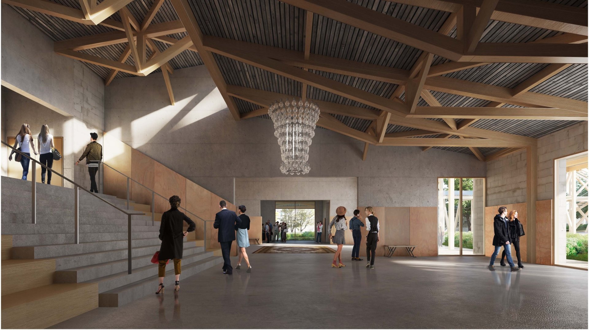 vue du hall de la salle super avec du public à l'intérieur